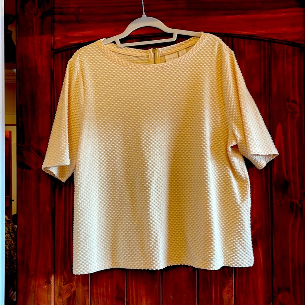 Chico size 3 yellow knit top
